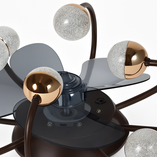 plafonnier led boule de verre ventilateur minimaliste éclairage moderne - vue 6 sur 9