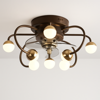 plafonnier led boule de verre ventilateur minimaliste éclairage moderne