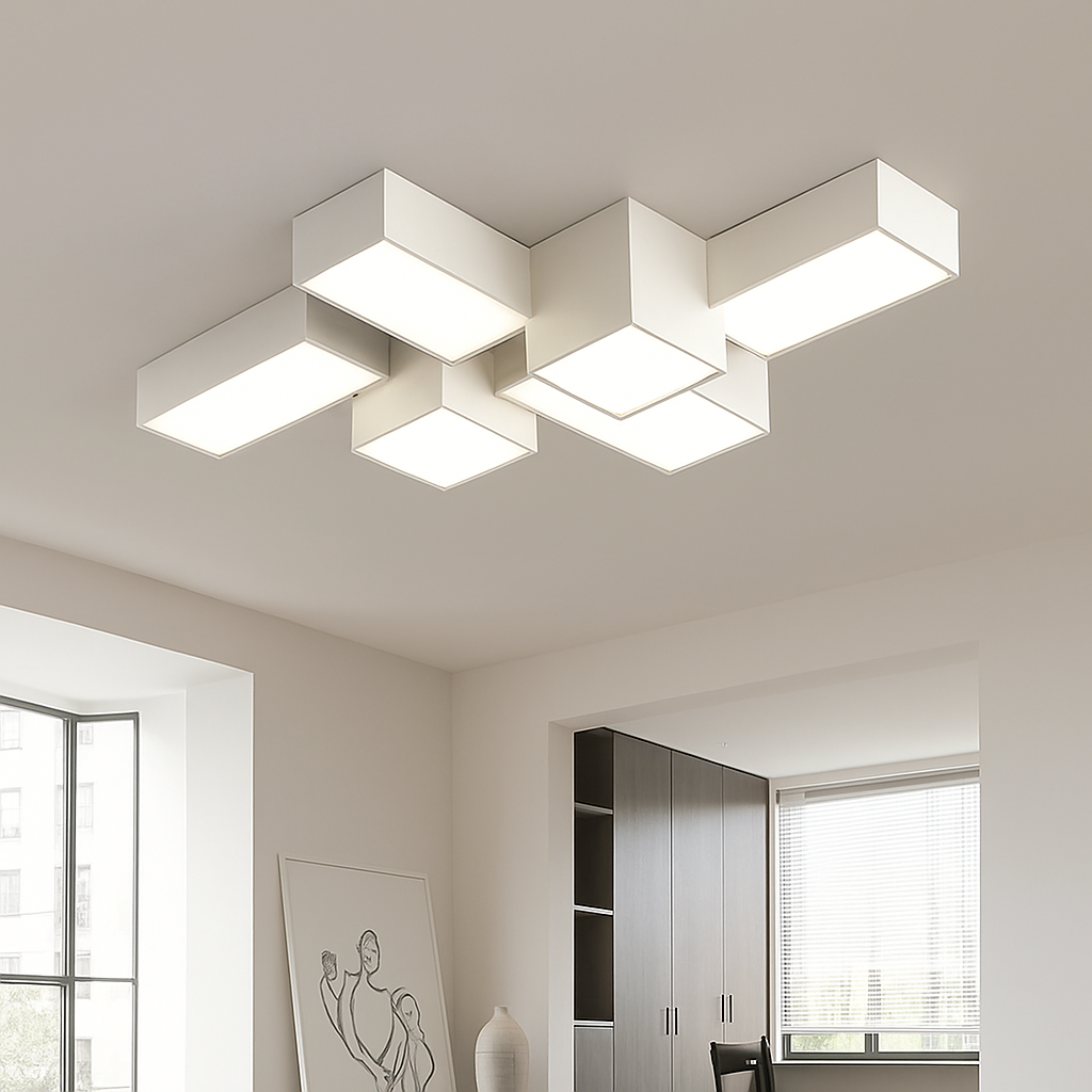 Plafonnier Led carré minimaliste moderne - vue 3 sur 12