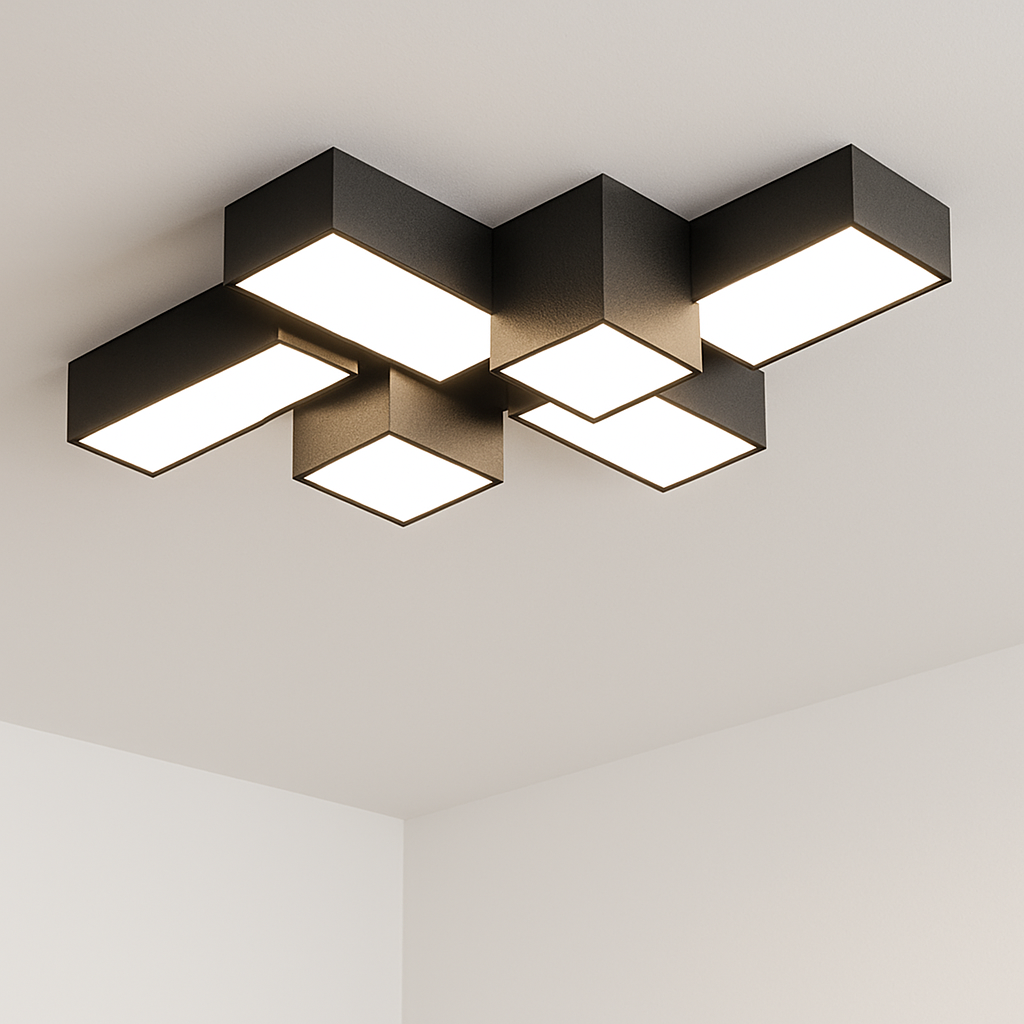 Plafonnier Led carré minimaliste moderne - vue 4 sur 12