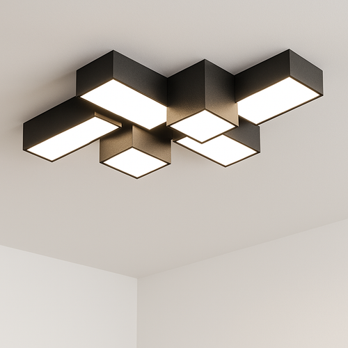 Plafonnier Led carré minimaliste moderne - vue 5 sur 12
