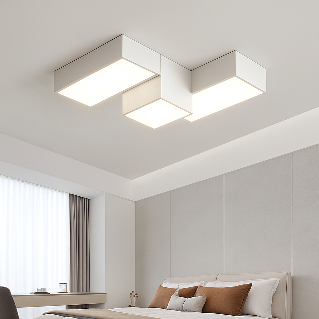 Plafonnier Led carré minimaliste moderne - vue 5 sur 12
