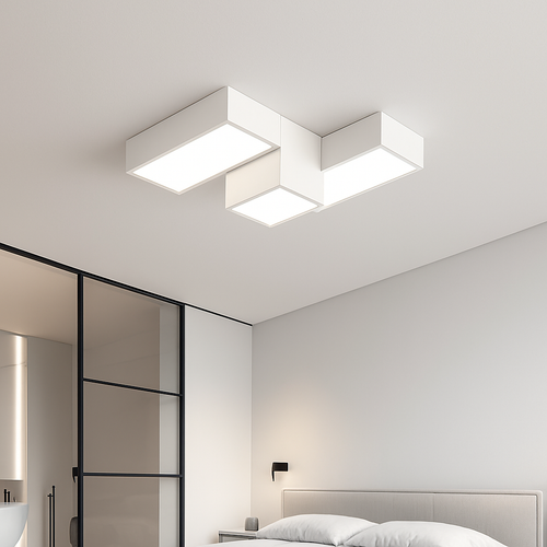 Plafonnier Led carré minimaliste moderne - vue 7 sur 12