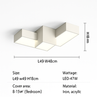 Plafonnier Led carré minimaliste moderne