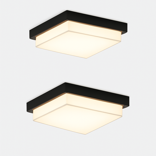 plafonnier led carré étanche pour extérieur jardin porche mur - vue 6 sur 13