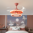 plafonnier led carrousel créative dessin animé luminaire pour filles