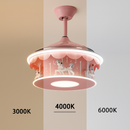 plafonnier led carrousel créative dessin animé luminaire pour filles