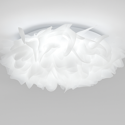 Plafonnier LED chic nordique fleurs blanches - vue 3 sur 6