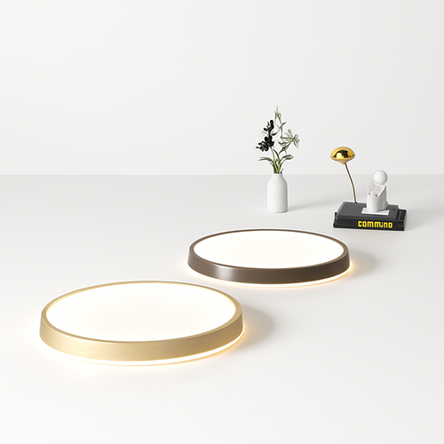 plafonnier led circulaire grain de bois design moderne éclairage minimaliste - vue 4 sur 14