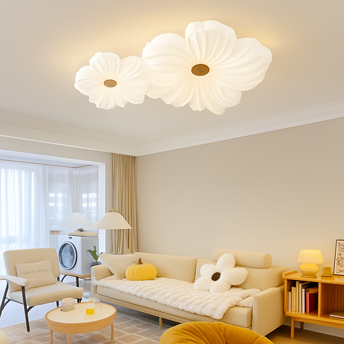 plafonnier led décoratif en forme de fleur style nordique - vue 4 sur 12