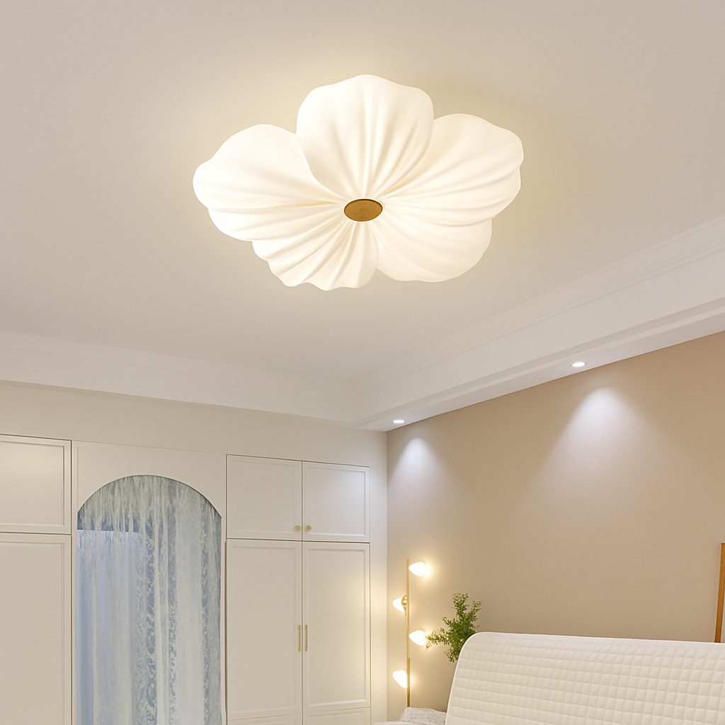 plafonnier led décoratif en forme de fleur style nordique - vue 5 sur 12