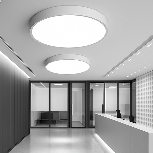 Plafonnier LED design arrondi et plat (plusieurs tailles) - vue 2 sur 6