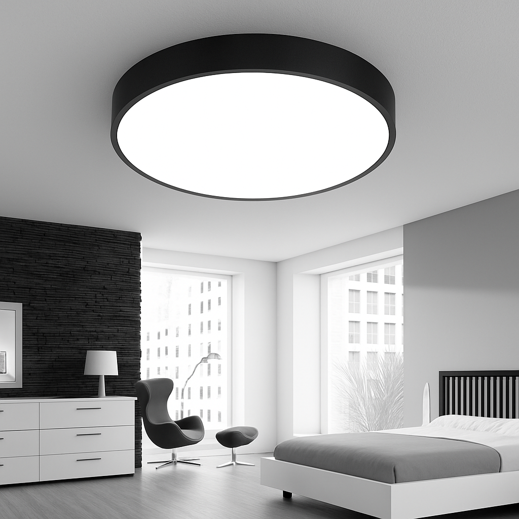 Plafonnier LED design arrondi et plat (plusieurs tailles) - vue 3 sur 6