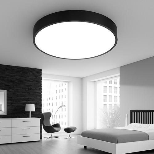 Plafonnier LED design arrondi et plat (plusieurs tailles) - vue 3 sur 6