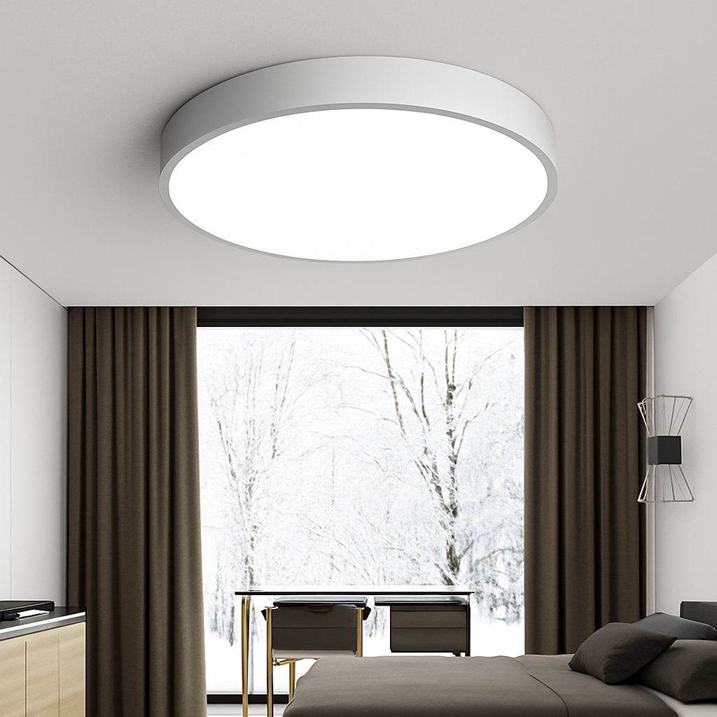 Plafonnier LED design arrondi et plat (plusieurs tailles) - vue 5 sur 6
