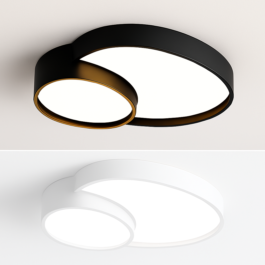 Plafonnier LED design décorative led noir blanc - vue 3 sur 12