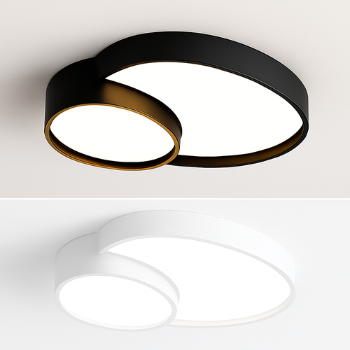 Plafonnier LED design décorative led noir blanc - vue 4 sur 12