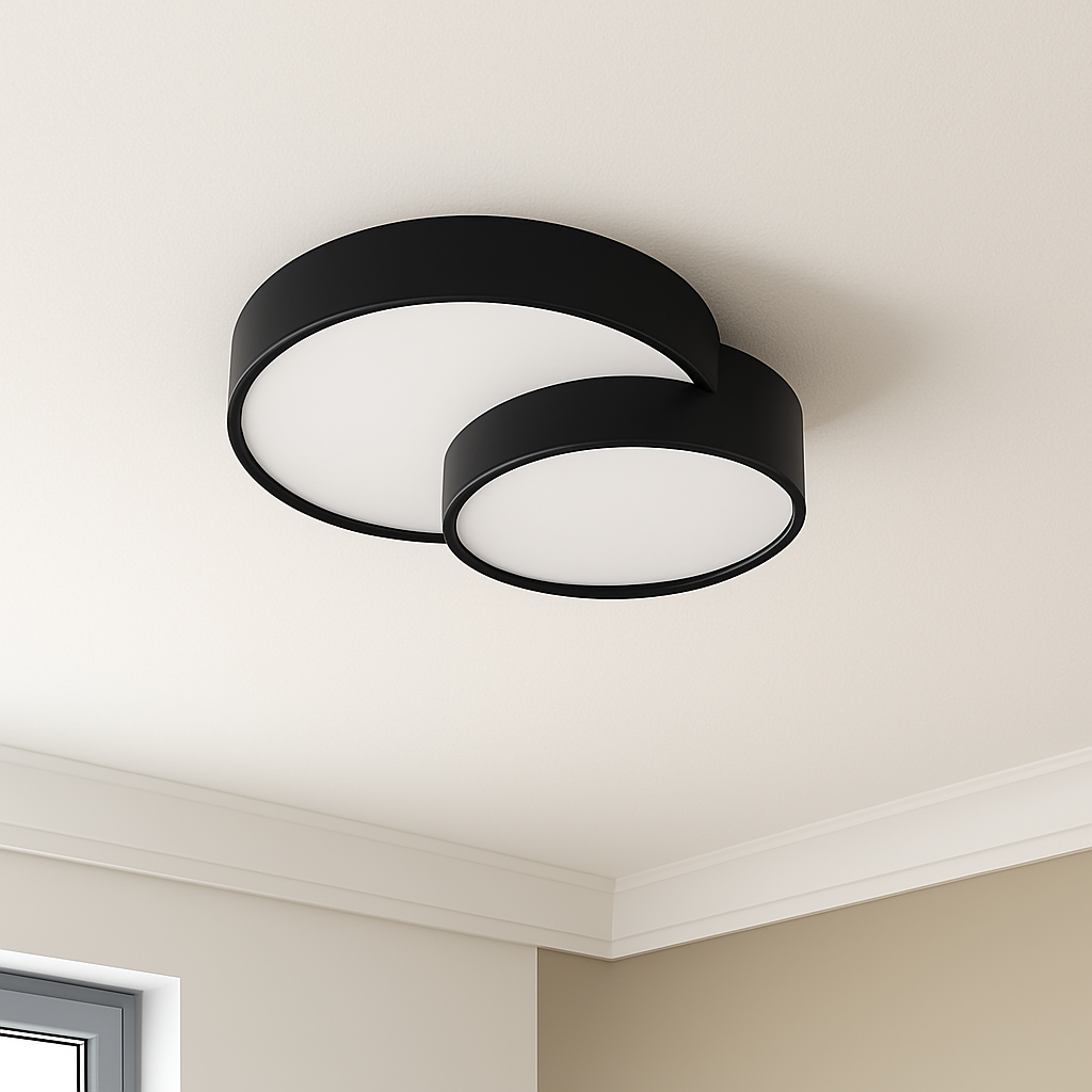 Plafonnier LED design décorative led noir blanc - vue 6 sur 12