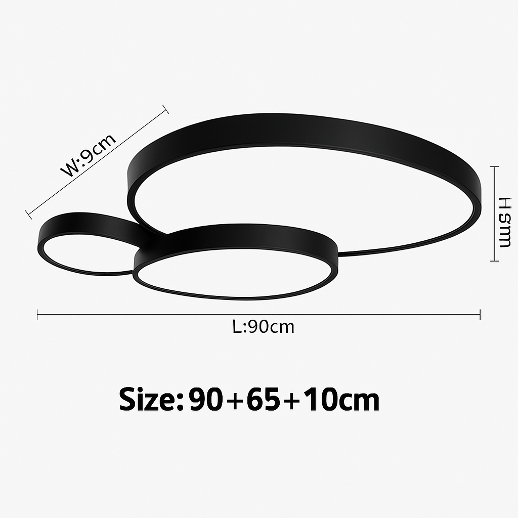 Plafonnier LED design décorative led noir blanc - vue 10 sur 12