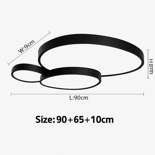 Plafonnier LED design décorative led noir blanc - vue 11 sur 12