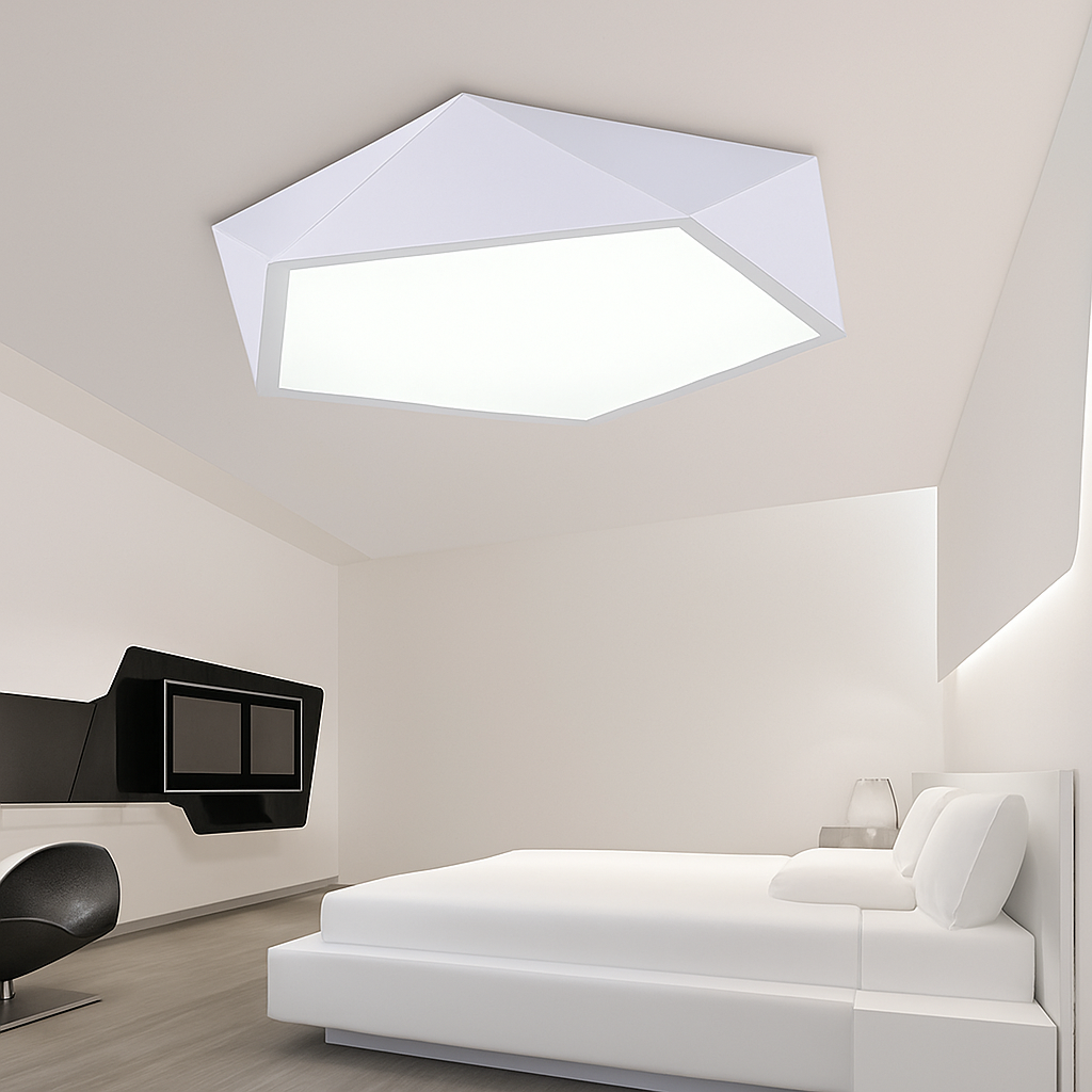Plafonnier LED design géométrique en diamant - vue 3 sur 5