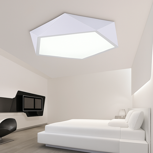 Plafonnier LED design géométrique en diamant - vue 3 sur 5