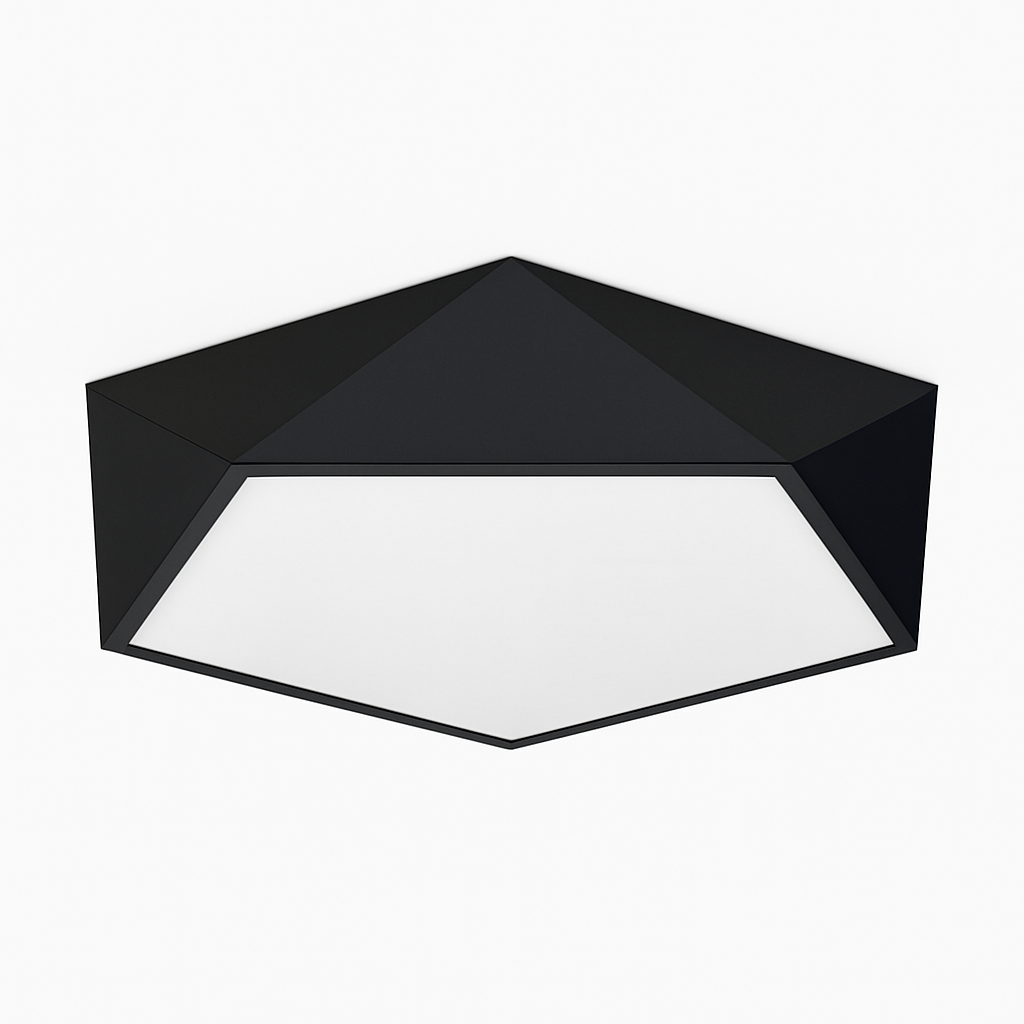 Plafonnier LED design géométrique en diamant - vue 4 sur 5