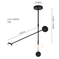 Plafonnier Led design nordique pour Tables basses de restaurant bureaux de chambre lampes suspendues noires luminaire de décoration de la maison