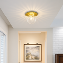 Plafonnier LED design rond doré avec boule en verre Porch