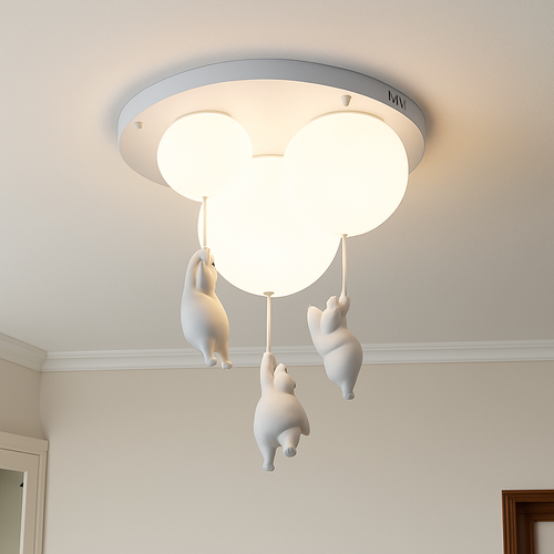 plafonnier led dessin animé belle ours pour enfants - vue 4 sur 26