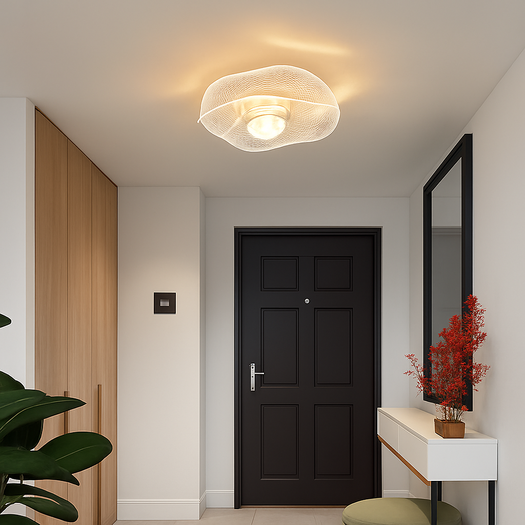 plafonnier led doré style nordique acrylique décoratif éclairage - vue 3 sur 10