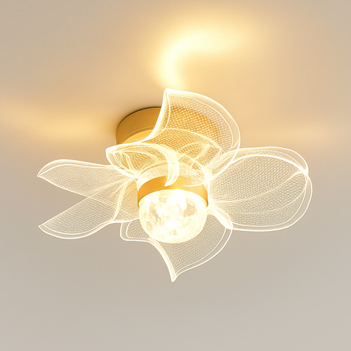 plafonnier led doré style nordique acrylique décoratif éclairage - vue 11 sur 10