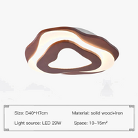 plafonnier led en bois design nordique avec télécommande