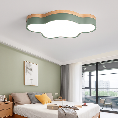 Plafonnier LED en bois nuage Botimi - vue 4 sur 8