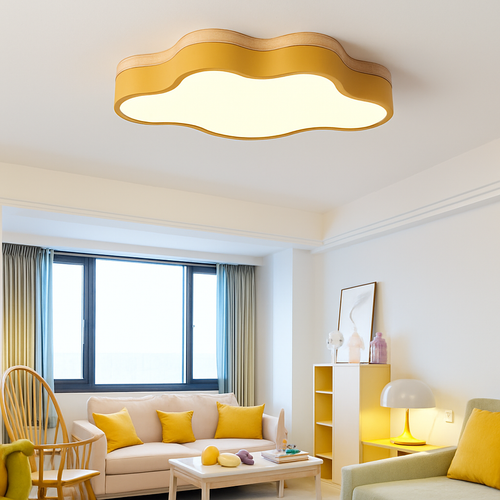Plafonnier LED en bois nuage Botimi - vue 5 sur 8