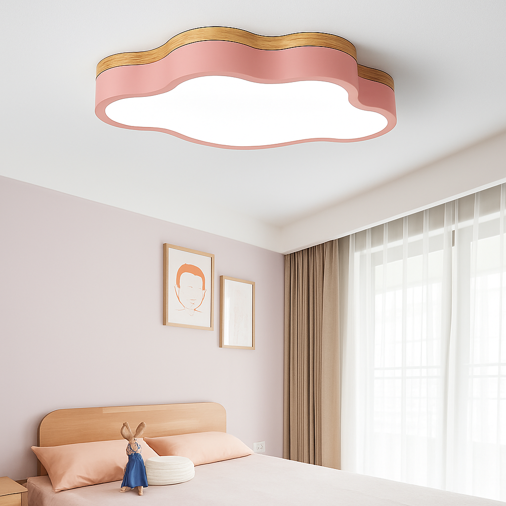 Plafonnier LED en bois nuage Botimi - vue 5 sur 8