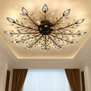 Plafonnier LED en cristal en forme de fleurs et feuilles