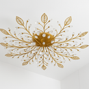 Plafonnier LED en cristal en forme de fleurs et feuilles