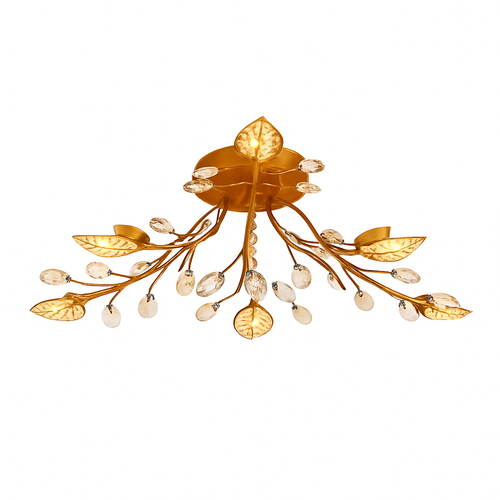 Plafonnier LED en cristal en forme de fleurs et feuilles - vue 6 sur 7