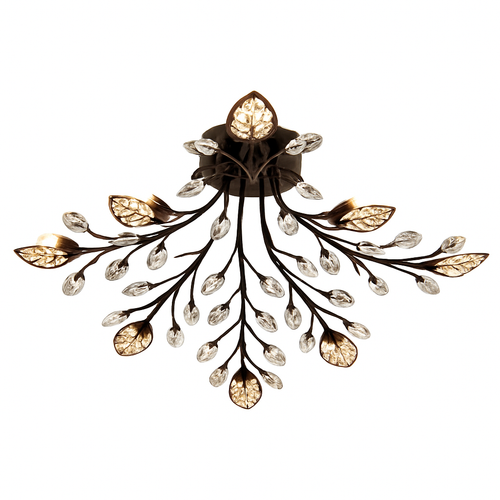 Plafonnier LED en cristal en forme de fleurs et feuilles - vue 7 sur 7