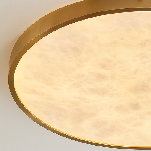 plafonnier led en marbre fin design simple et moderne en cuivre brossé - vue 10 sur 11