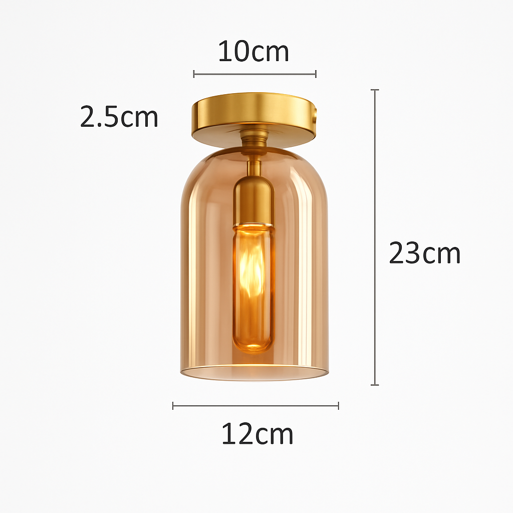 Plafonnier LED en verre au design moderne - vue 11 sur 14