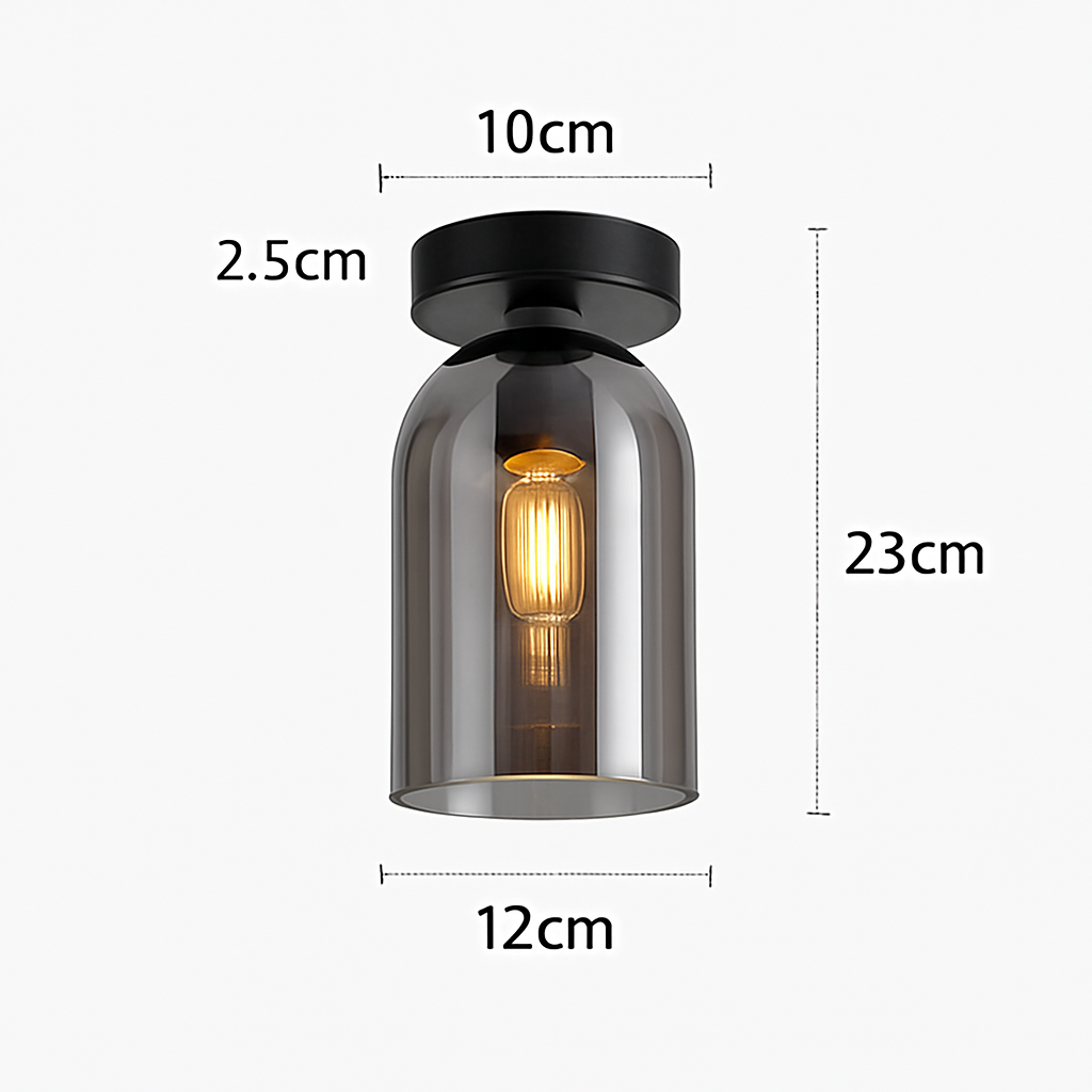 Plafonnier LED en verre au design moderne - vue 12 sur 14