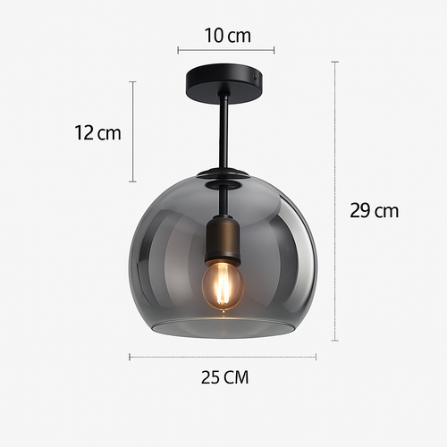 Plafonnier LED en verre au design moderne - vue 15 sur 14