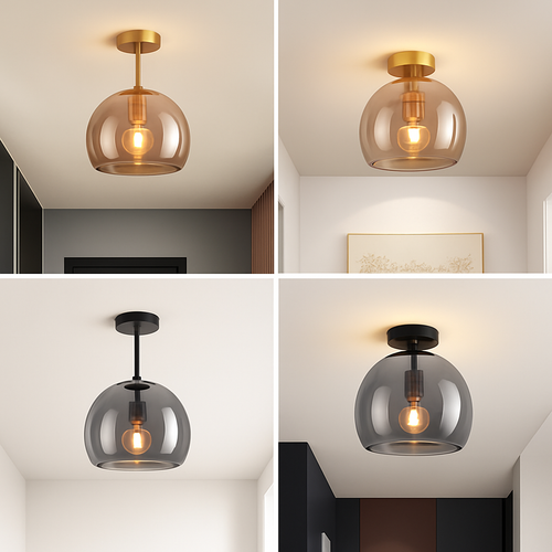 Plafonnier LED en verre au design moderne - vue 3 sur 14