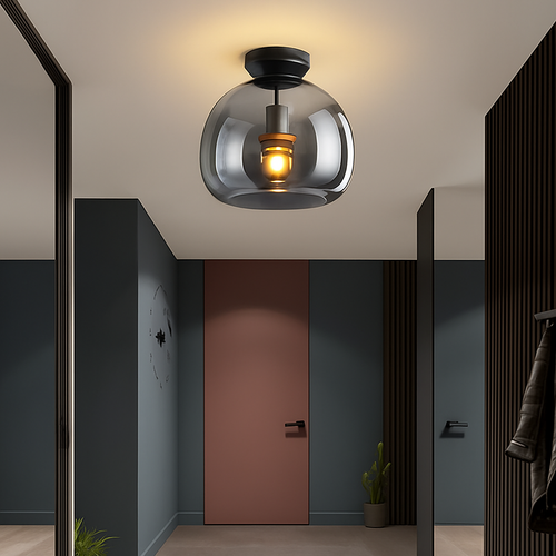 Plafonnier LED en verre au design moderne - vue 4 sur 14