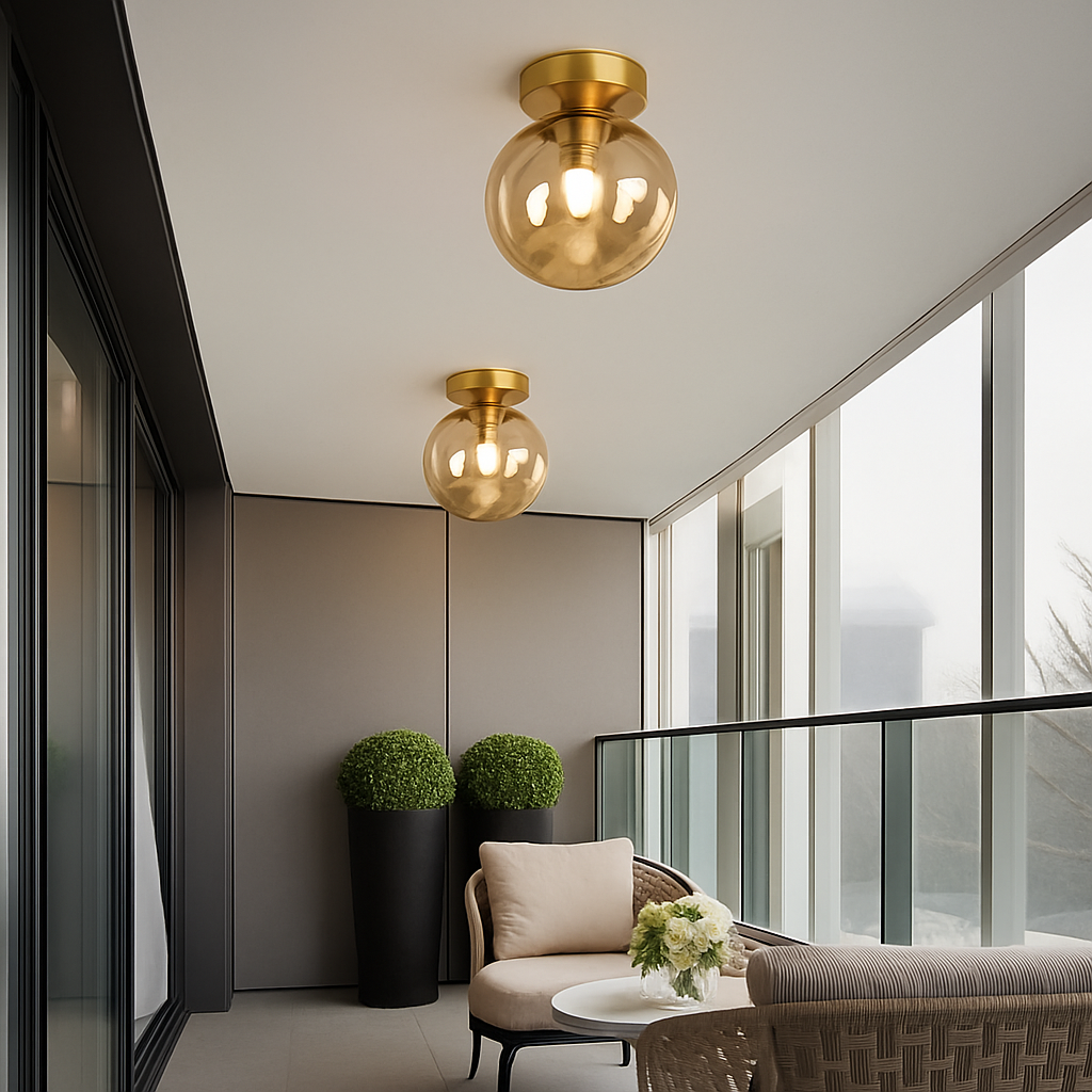 Plafonnier LED en verre au design moderne - vue 4 sur 14