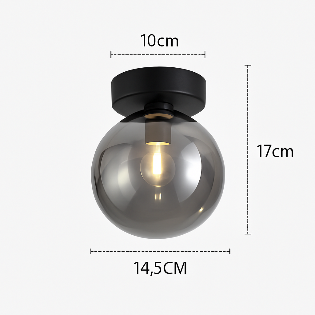 Plafonnier LED en verre au design moderne - vue 10 sur 14