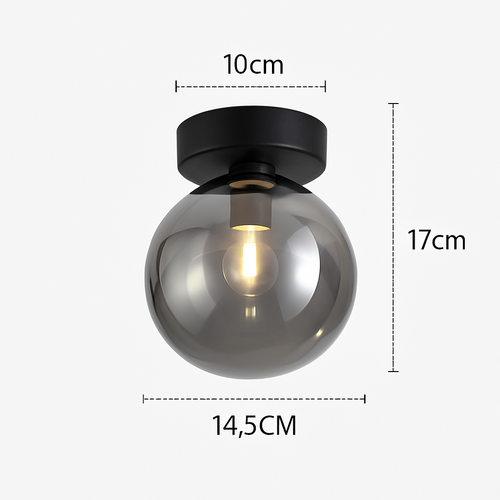 Plafonnier LED en verre au design moderne - vue 11 sur 14