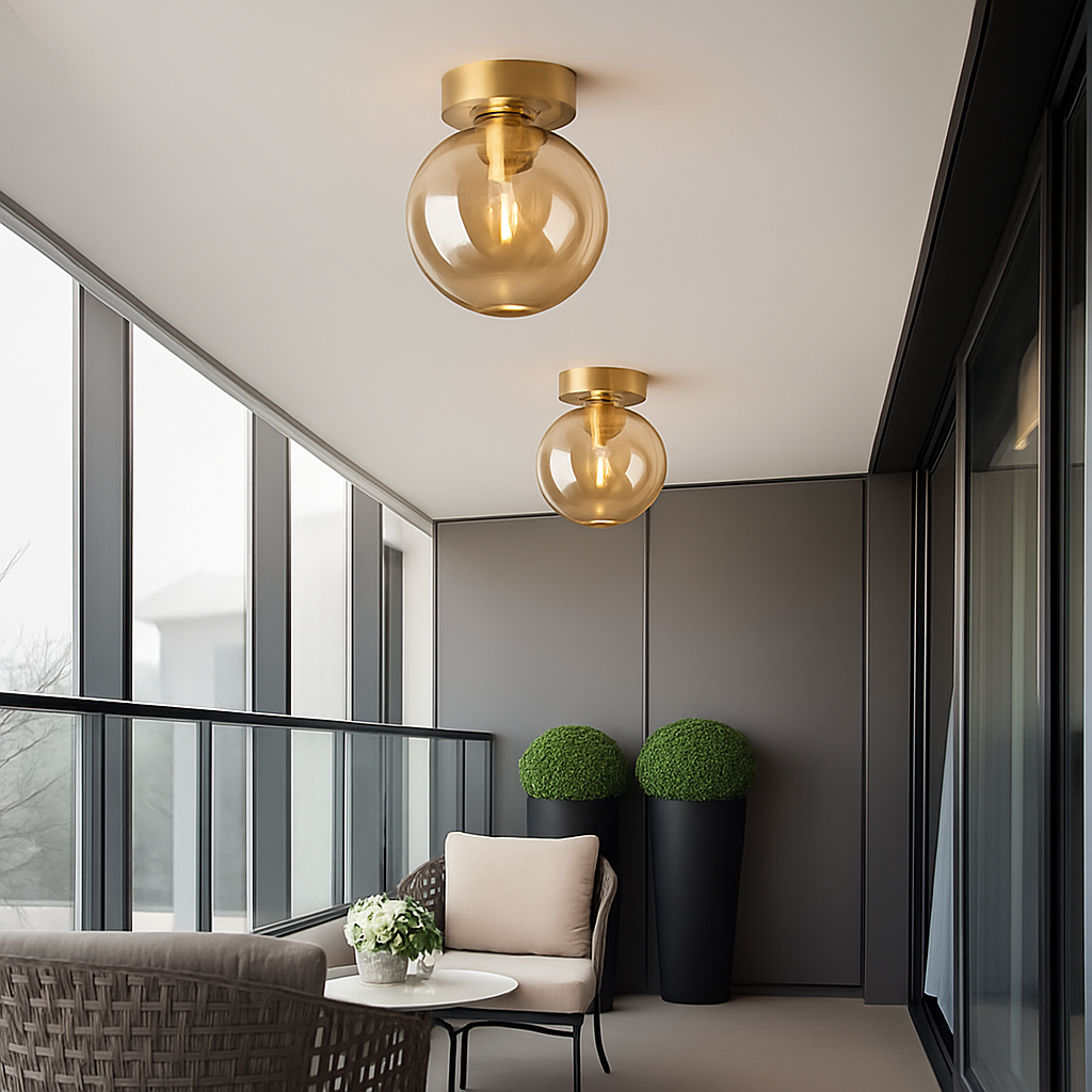 Plafonnier LED en verre minimaliste moderne - vue 5 sur 20